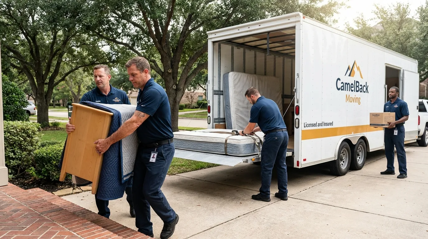 Crew loading residential truck for cross-state move from Warsaw, KY